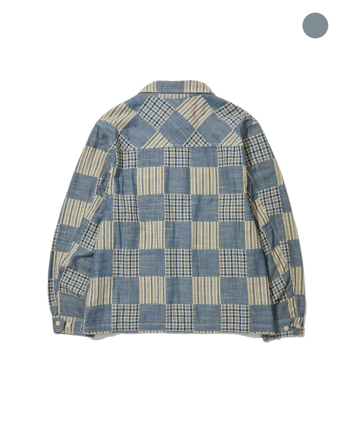 펜필드(PENFIELD) [PF]페이디드 인디고 마드라스 셔츠 집업_FS3WJ11U