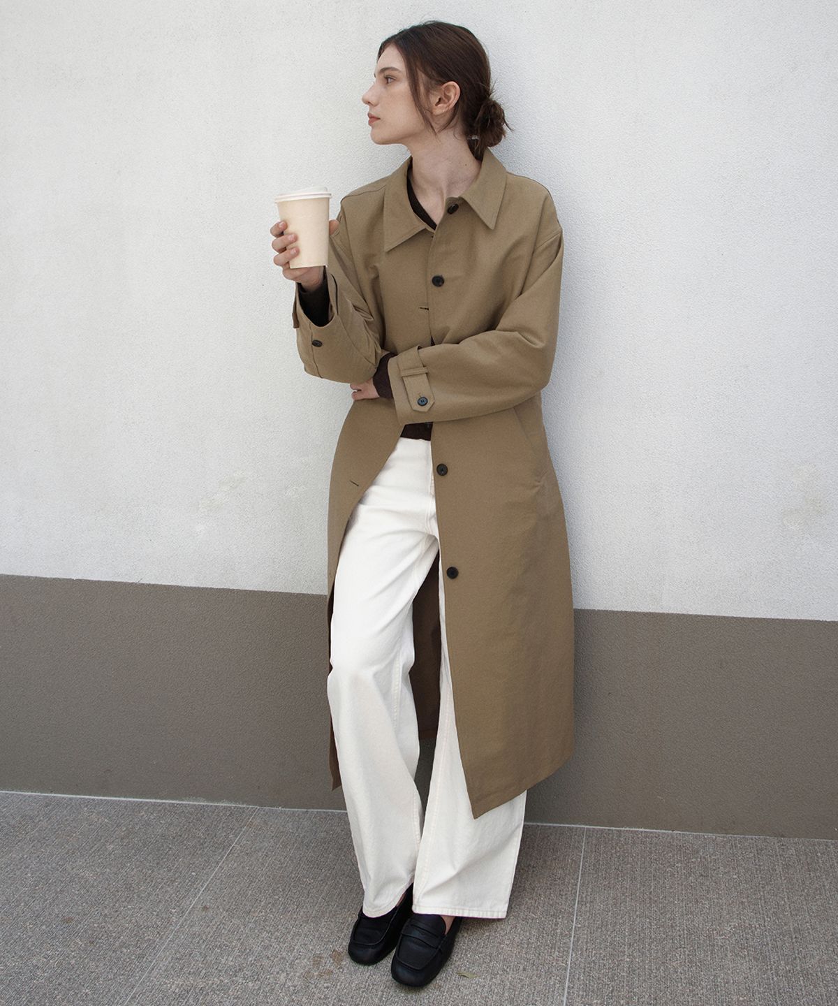 웬즈데이오아시스 포 우먼(WEDNESDAYOASISFORWOMEN) [Atelier Edition] 뮤즈 롱 트렌치 코트_DEEP BEIGE(WB6OT13)