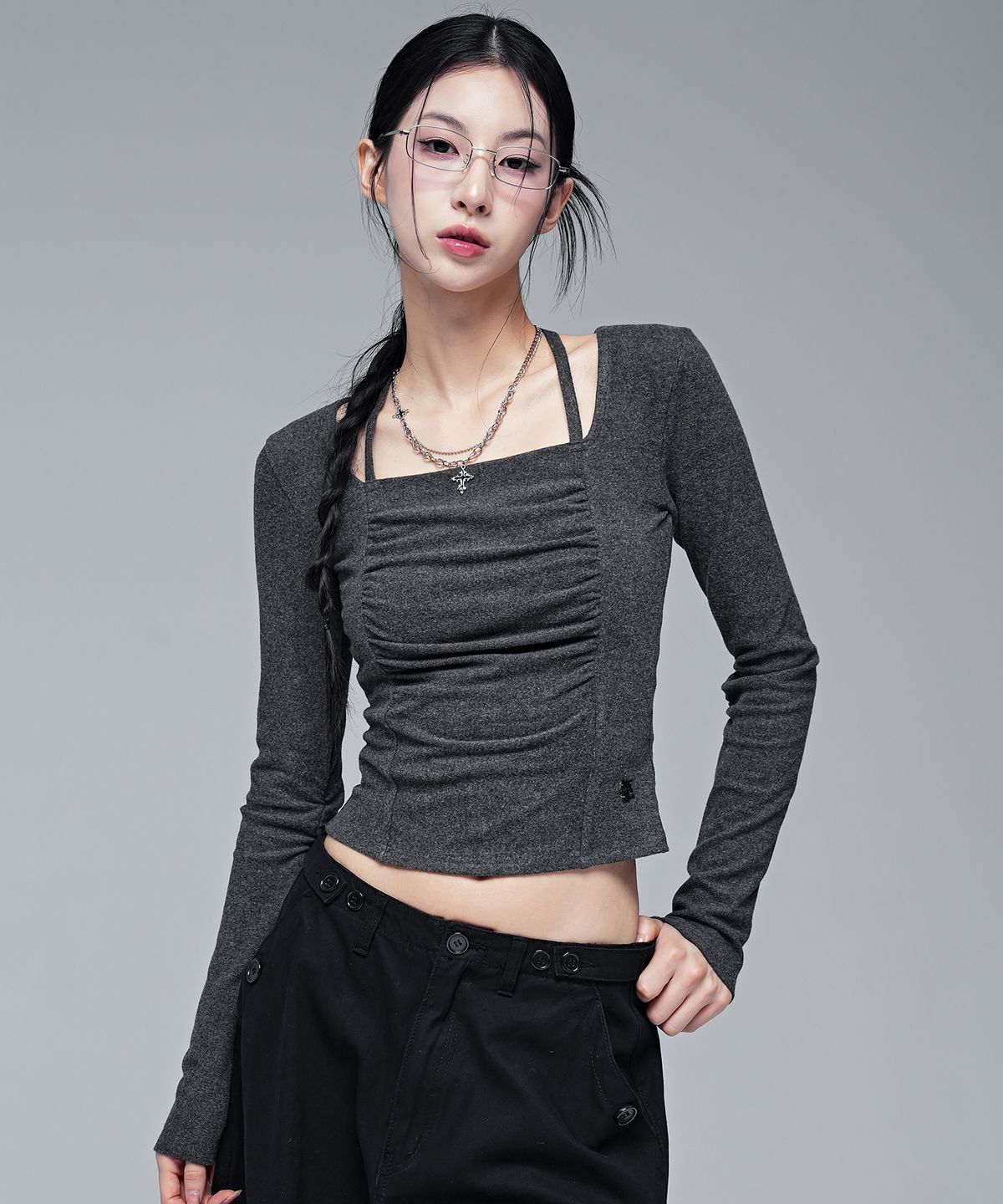 어반드레스(AVANDRESS) 웨즈 셔링 홀터 티_4COL