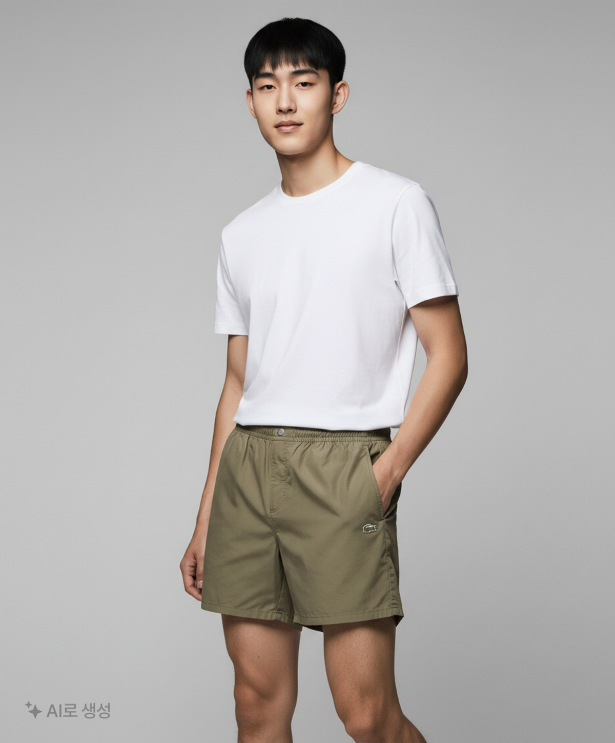 라코스테(LACOSTE) 남성 포플린 쇼츠 [카키] S