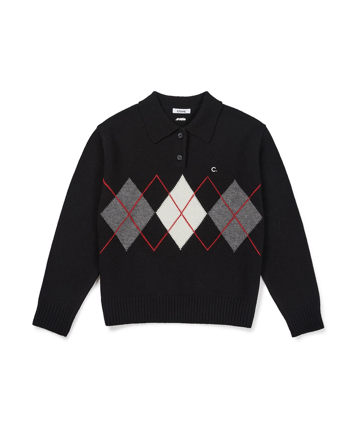 클로브(CLOVE) [26FW clove] Argyle Collar Pullover (Black)