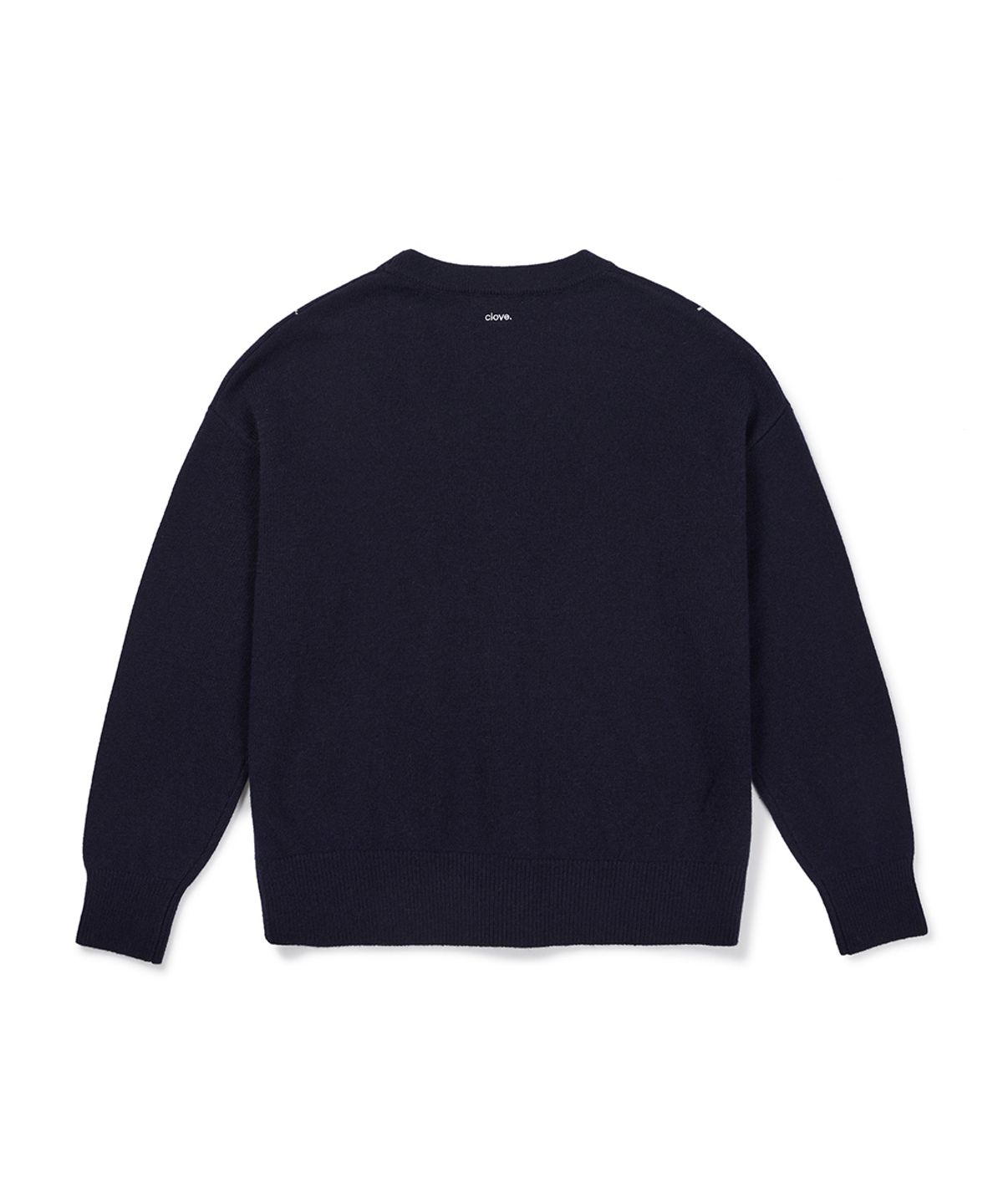 클로브(CLOVE) [26FW clove] Argyle V-Neck Cardigan (Navy)