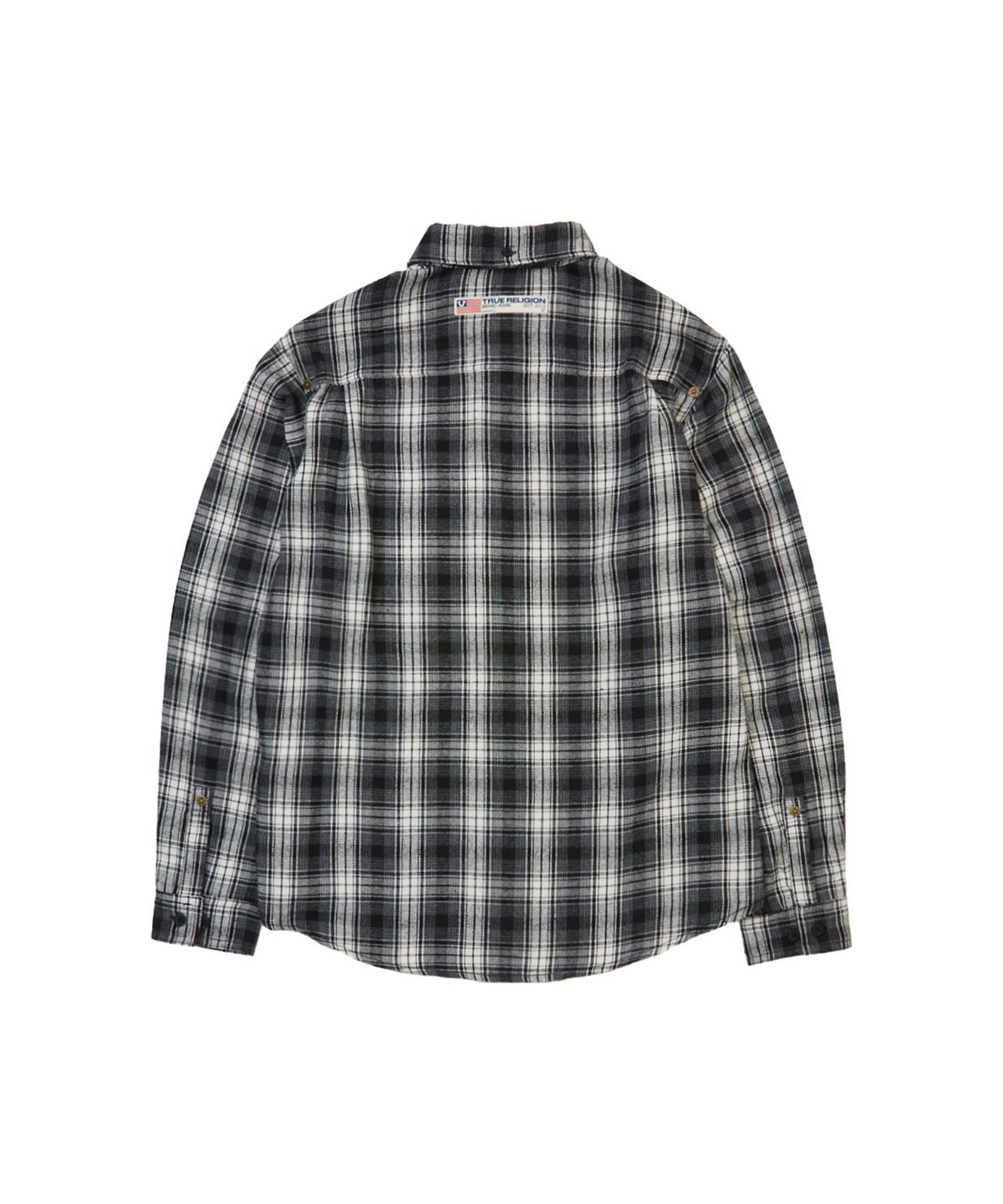 트루릴리젼(TRUERELIGION) Single Pocket Check Shirt (Solid) - BLACK