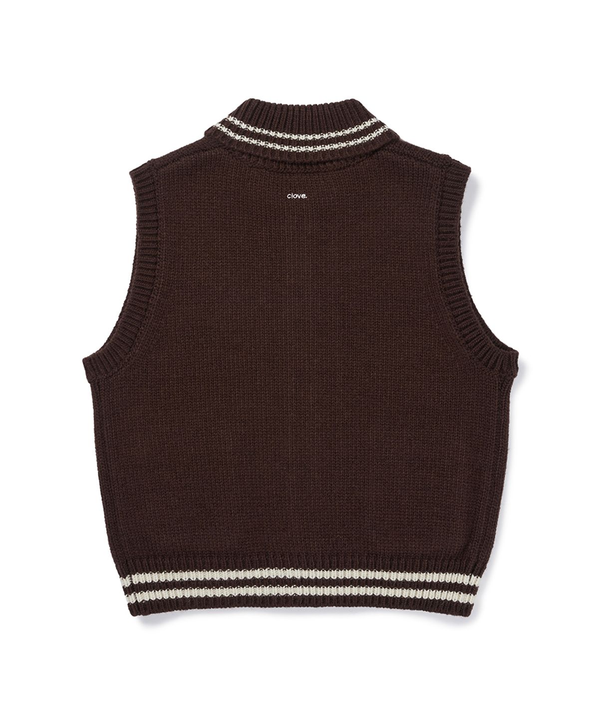 클로브(CLOVE) [26FW clove] Contrast Trim Zip-Up Vest (Brown)