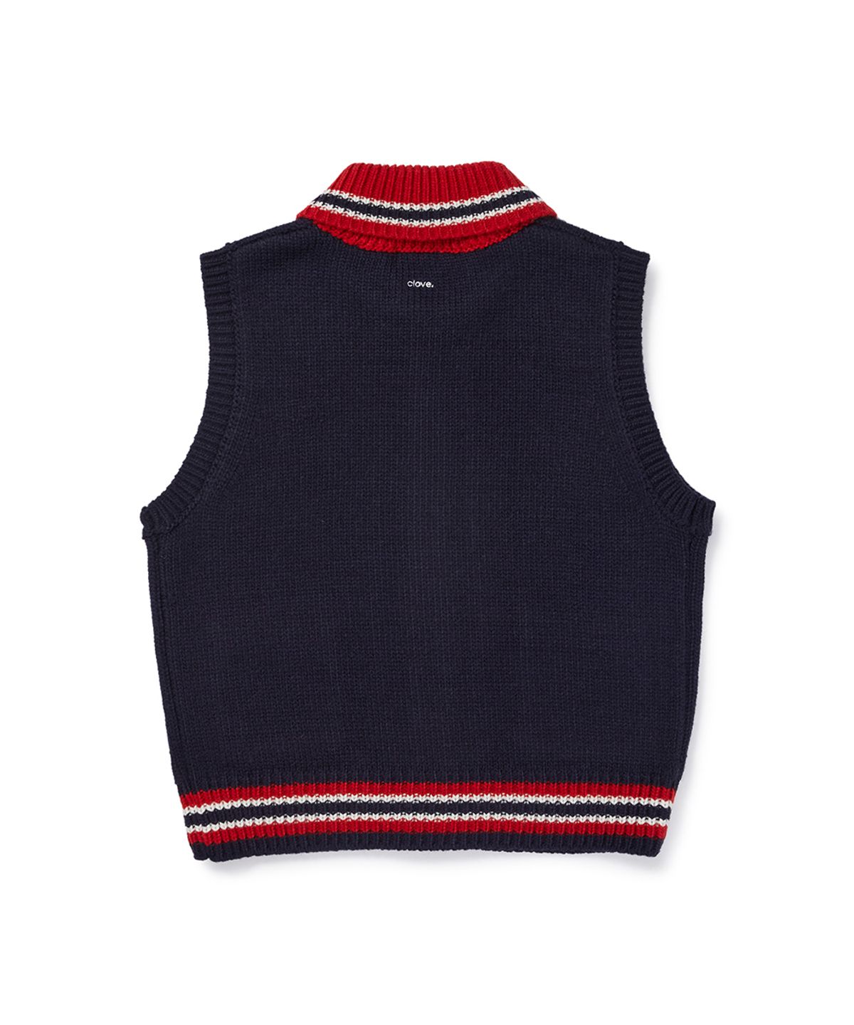 클로브(CLOVE) [26FW clove] Contrast Trim Zip-Up Vest (Navy)