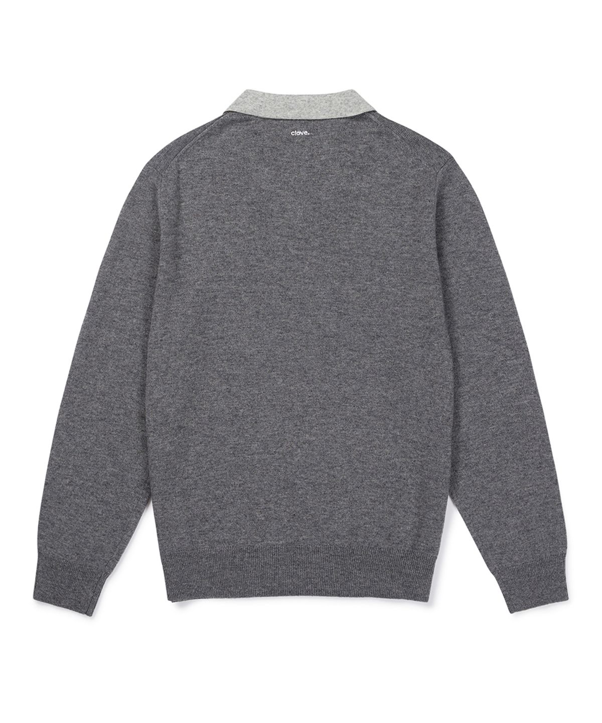 클로브(CLOVE) [26FW clove] Contrast Collar Knit Pullover_Men (Charcoal Grey)