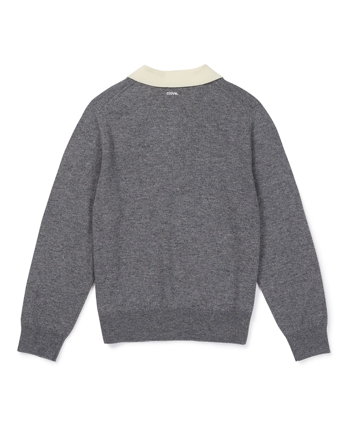 클로브(CLOVE) [26FW clove] Contrast Collar Knit Pullover (Charcoal Grey)