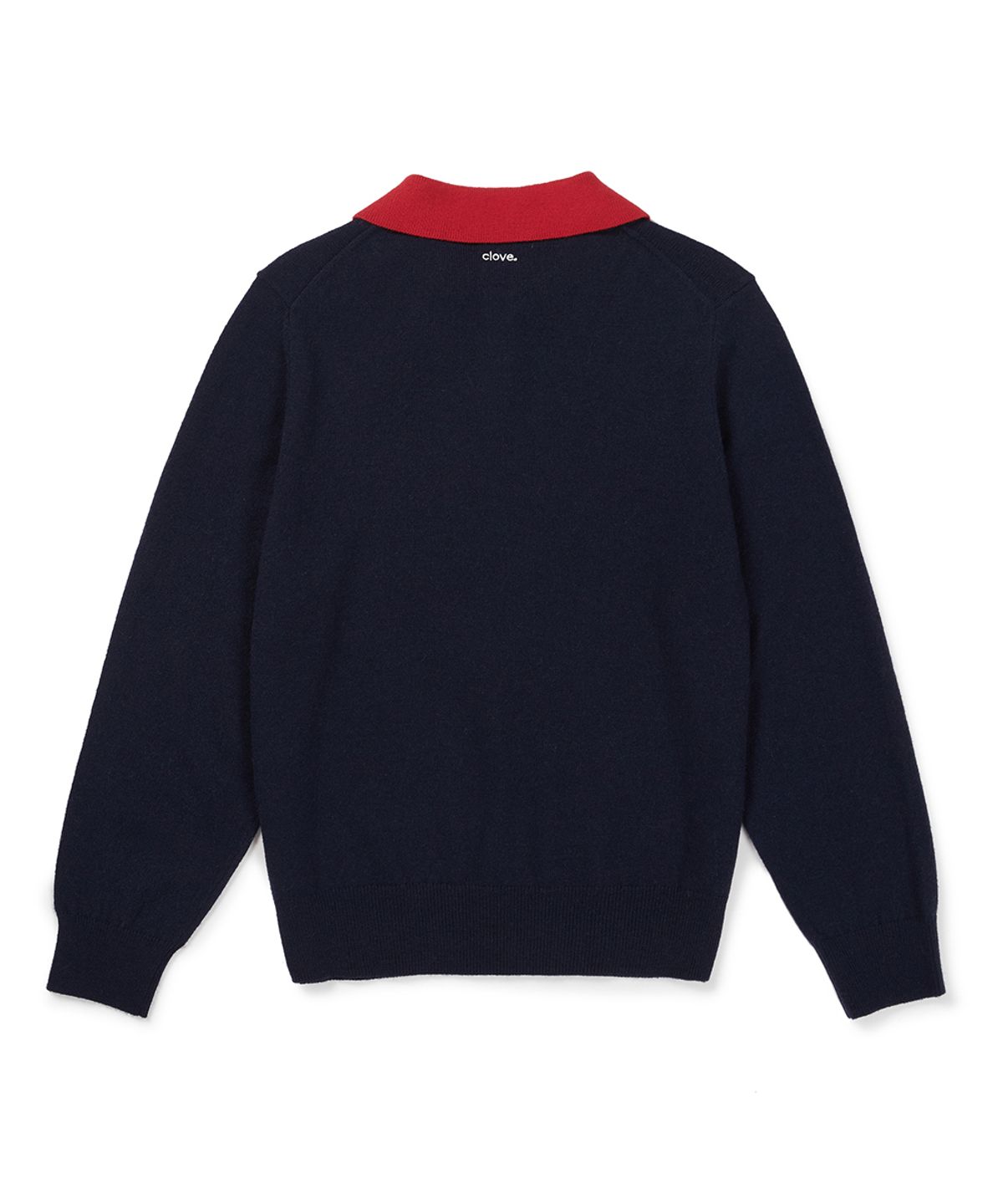 클로브(CLOVE) [26FW clove] Contrast Collar Knit Pullover (Navy)