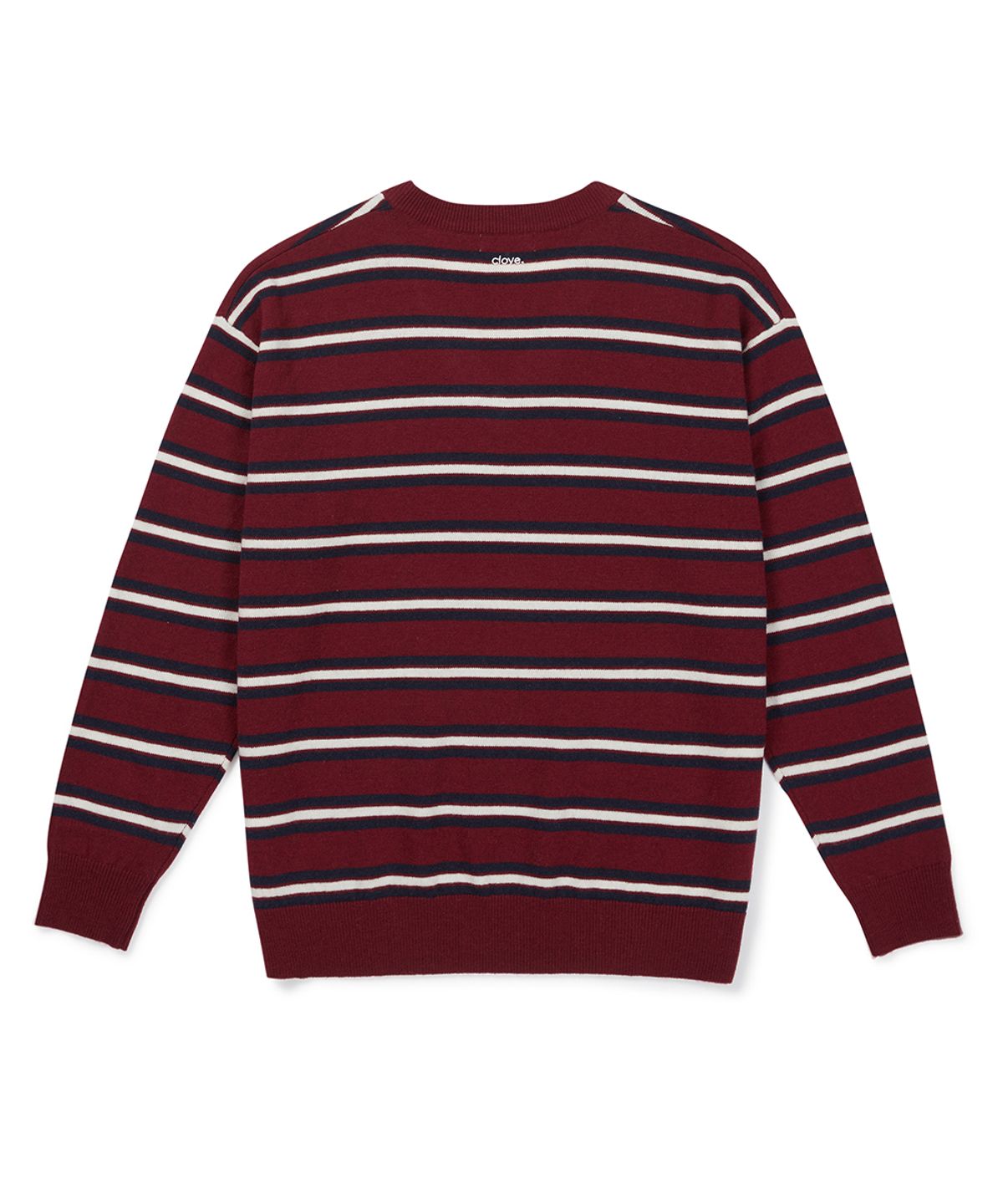 클로브(CLOVE) [26FW clove] Striped Knit Pullover (Burgundy)