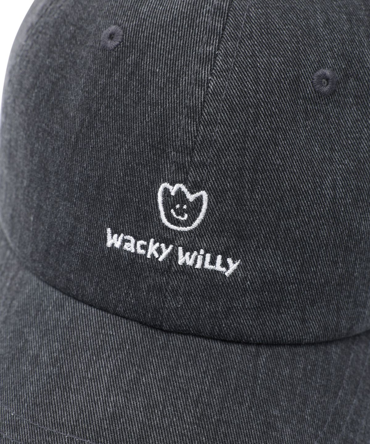 와키윌리(WACKY WILLY) 피그먼트 워싱 볼캡 차콜