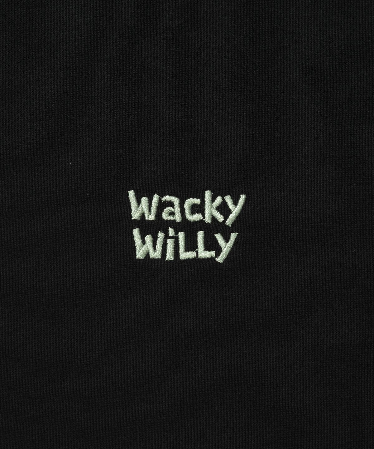 와키윌리(WACKY WILLY) 백 프린팅 스케치 레터링 맨투맨 블랙