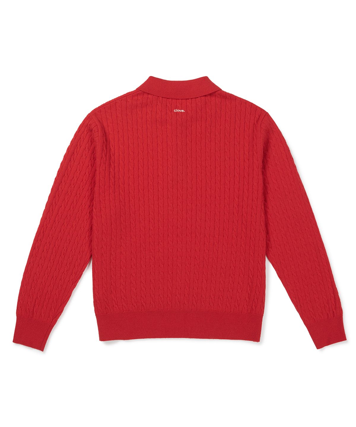 클로브(CLOVE) [26FW clove] Cable Collared Knit Pullover (Red)