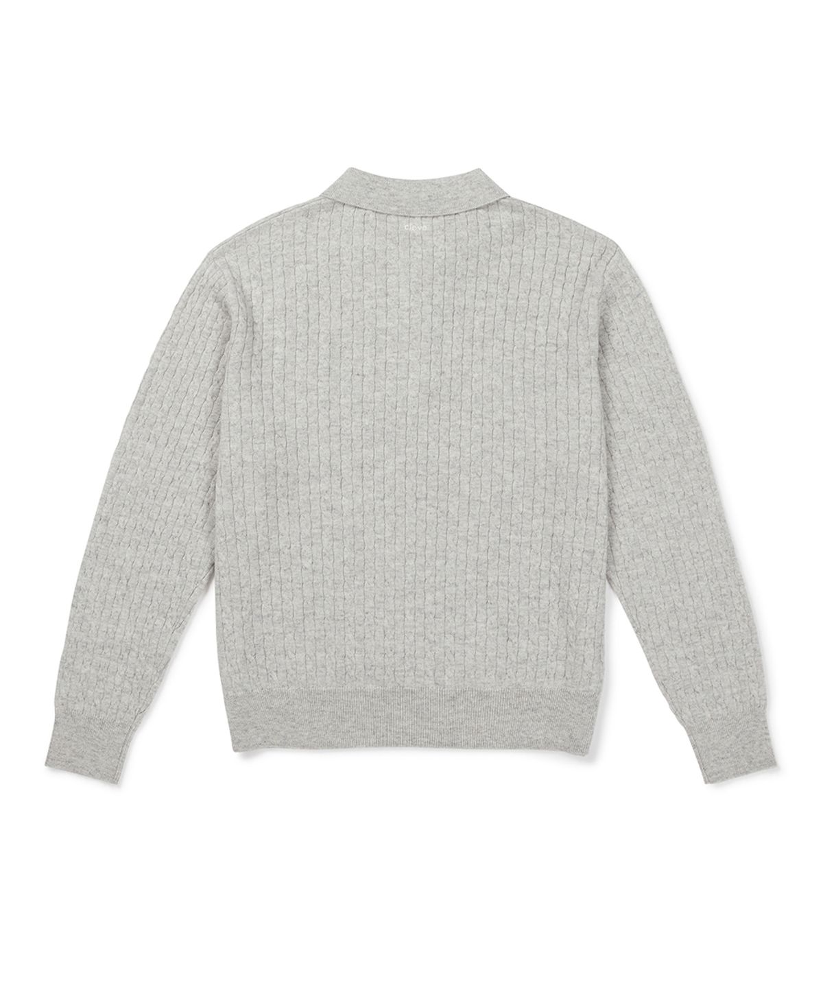 클로브(CLOVE) [26FW clove] Cable Collared Knit Pullover (Light Grey)