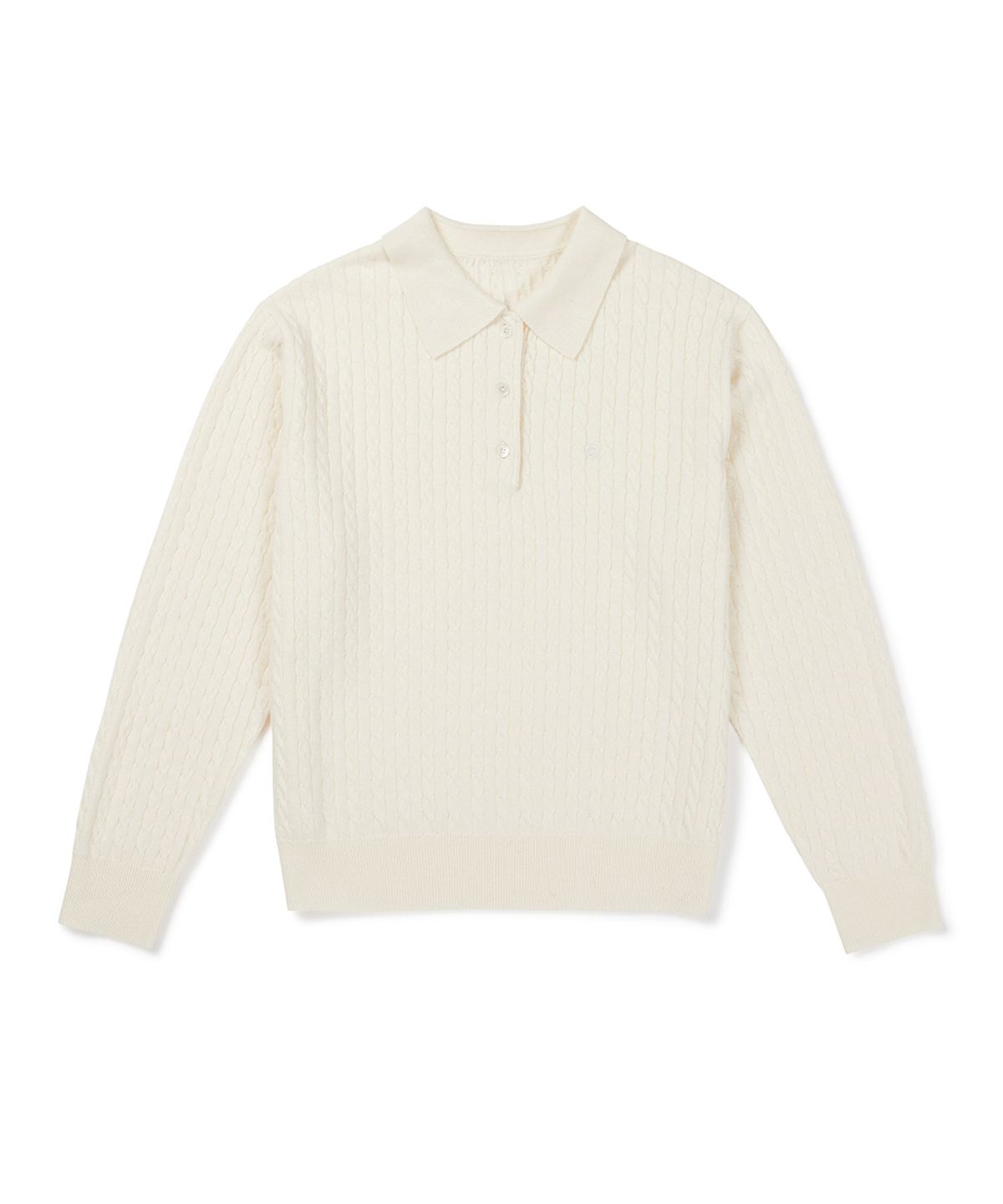 클로브(CLOVE) [26FW clove] Cable Collared Knit Pullover (Ivory)