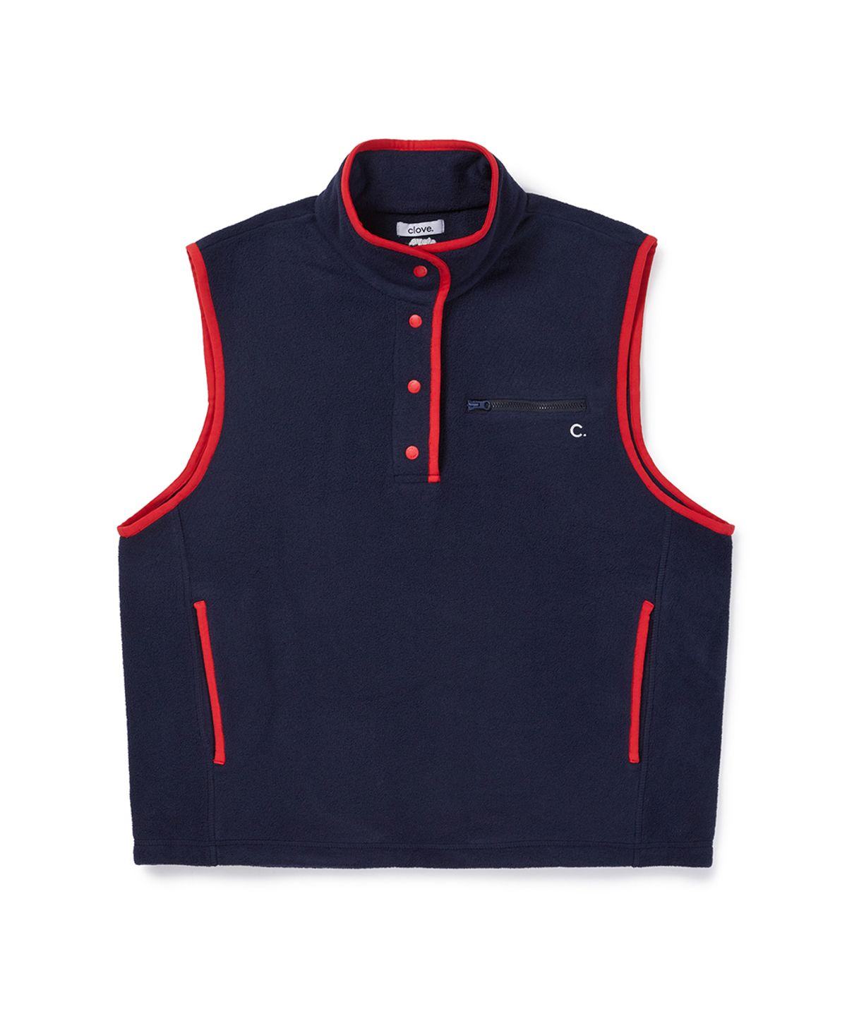 클로브(CLOVE) [26FW clove] Fleece Open Vest (Navy)