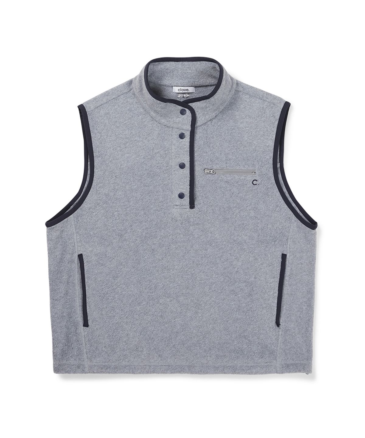 클로브(CLOVE) [26FW clove] Fleece Open Vest (Light Grey)