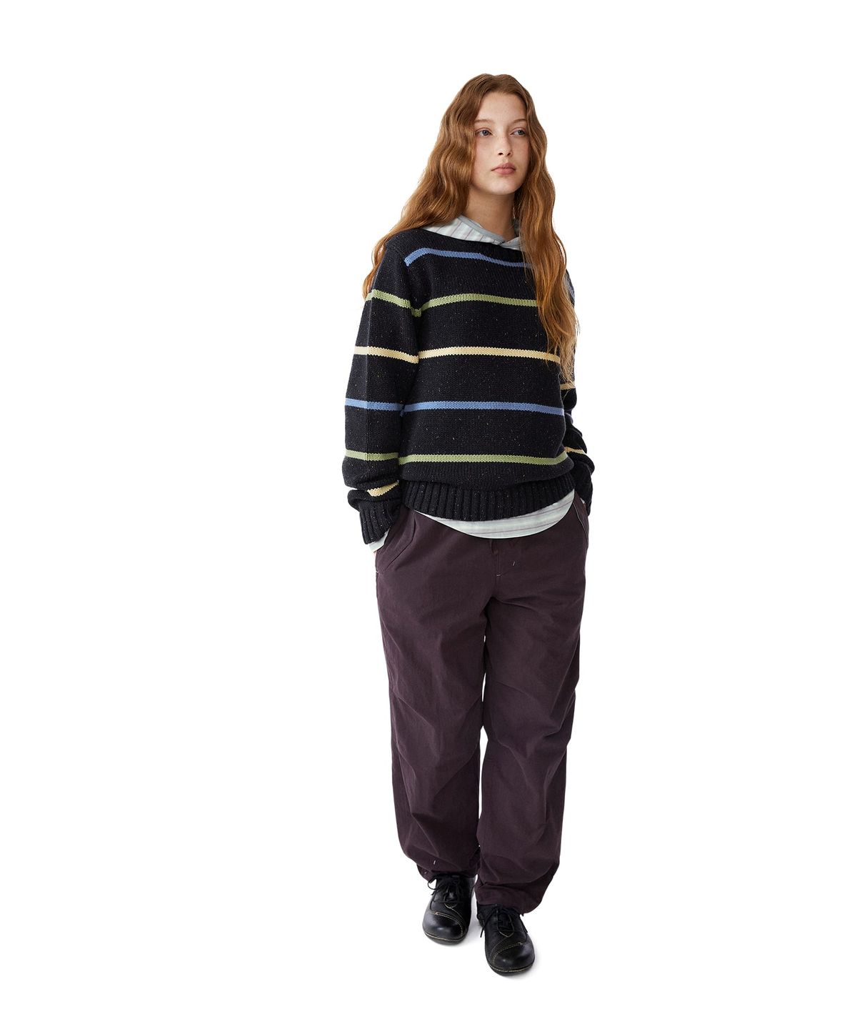 썬러브투어(SUNLOVETOUR) Stripe Crewneck Knit Charcoal