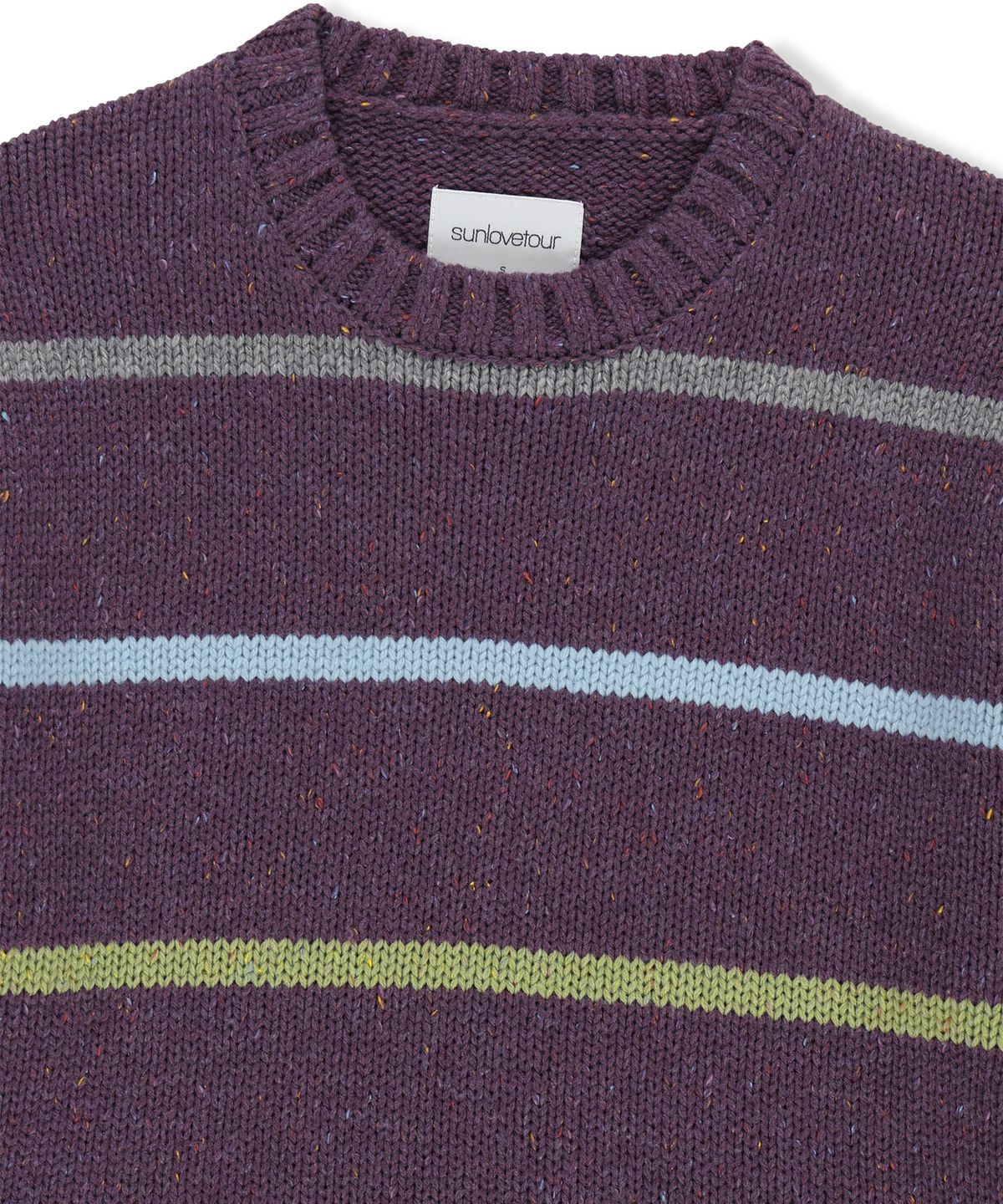 썬러브투어(SUNLOVETOUR) Stripe Crewneck Knit Purple