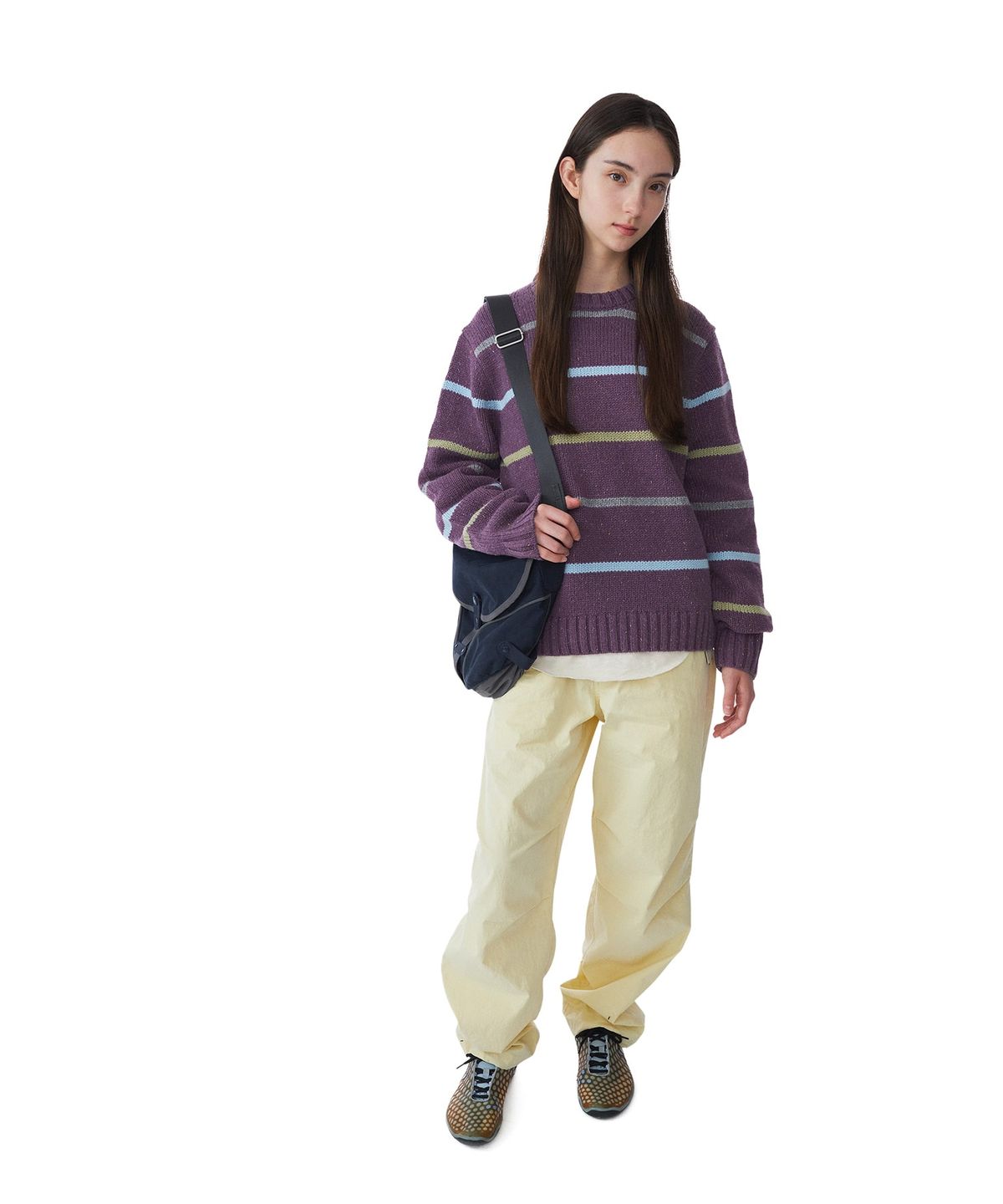 썬러브투어(SUNLOVETOUR) Stripe Crewneck Knit Purple