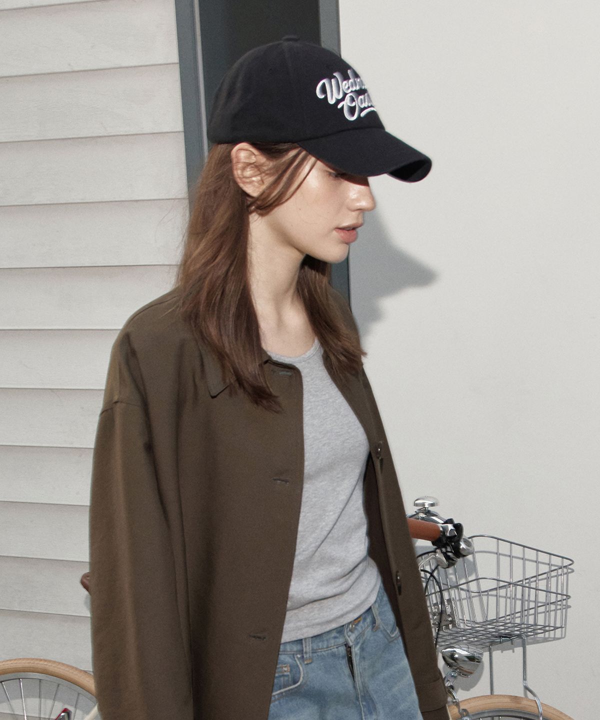 웬즈데이오아시스 포 우먼(WEDNESDAYOASISFORWOMEN) 오아시스 레터링 워시드 볼캡_BLACK(WB6AC08)