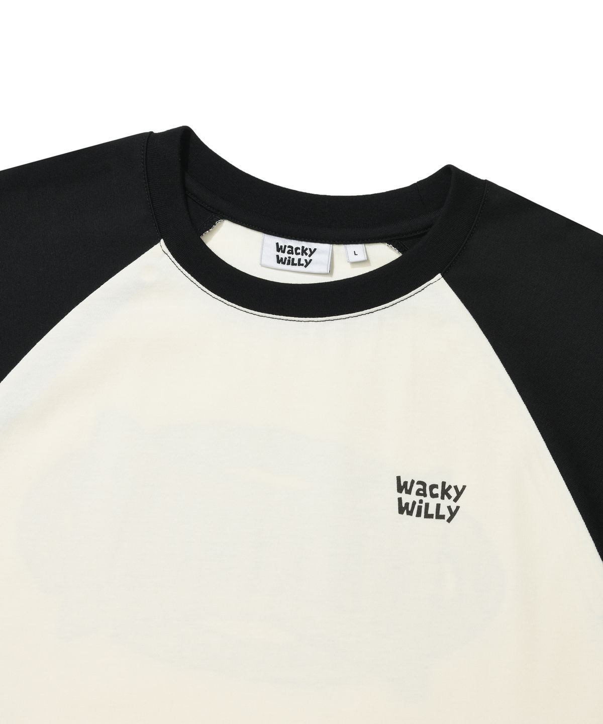 와키윌리(WACKY WILLY) 오벌 로고 래글런 롱슬리브 블랙