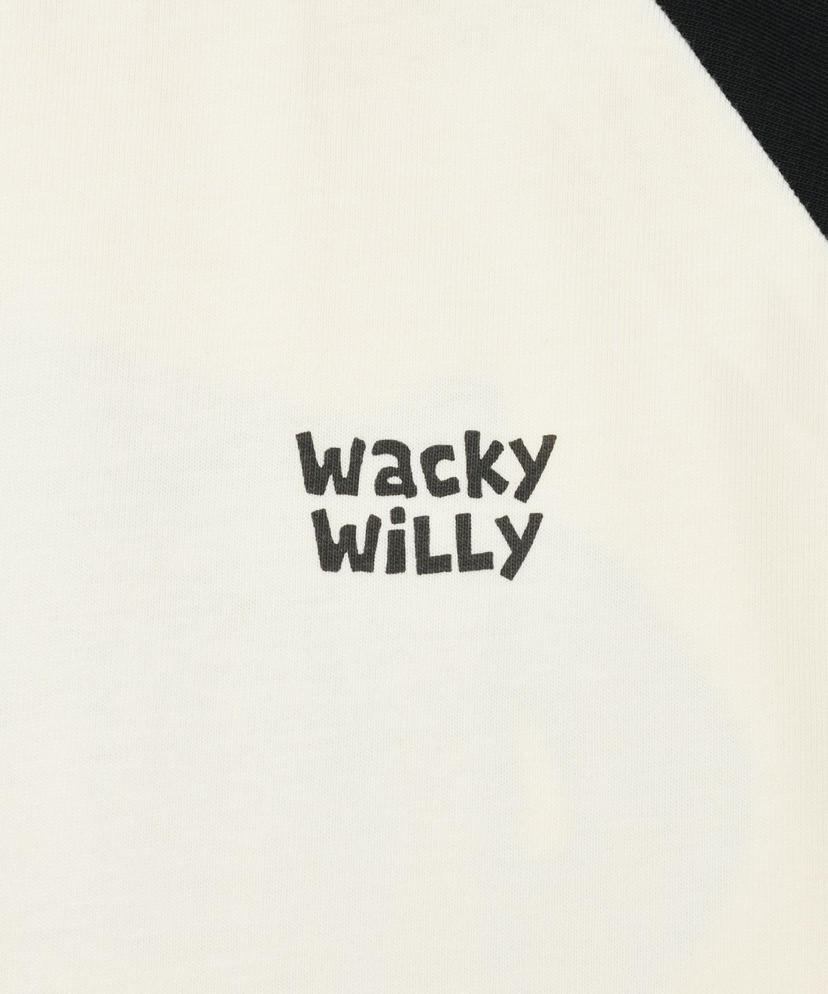 와키윌리(WACKY WILLY) 오벌 로고 래글런 롱슬리브 블랙