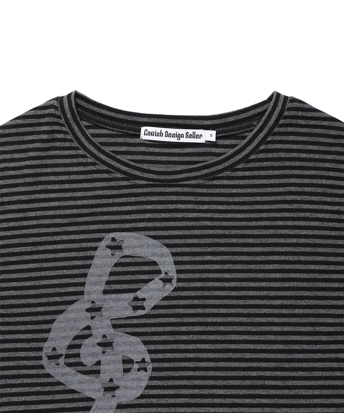 카비시(CAVISH) STRIPED MUSIC NOTE LS TEE BLACK(CV2GFFT554A)