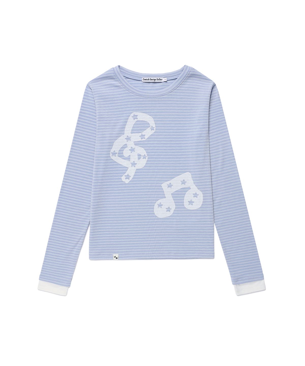 카비시(CAVISH) STRIPED MUSIC NOTE LS TEE BLUE(CV2GFFT554A)