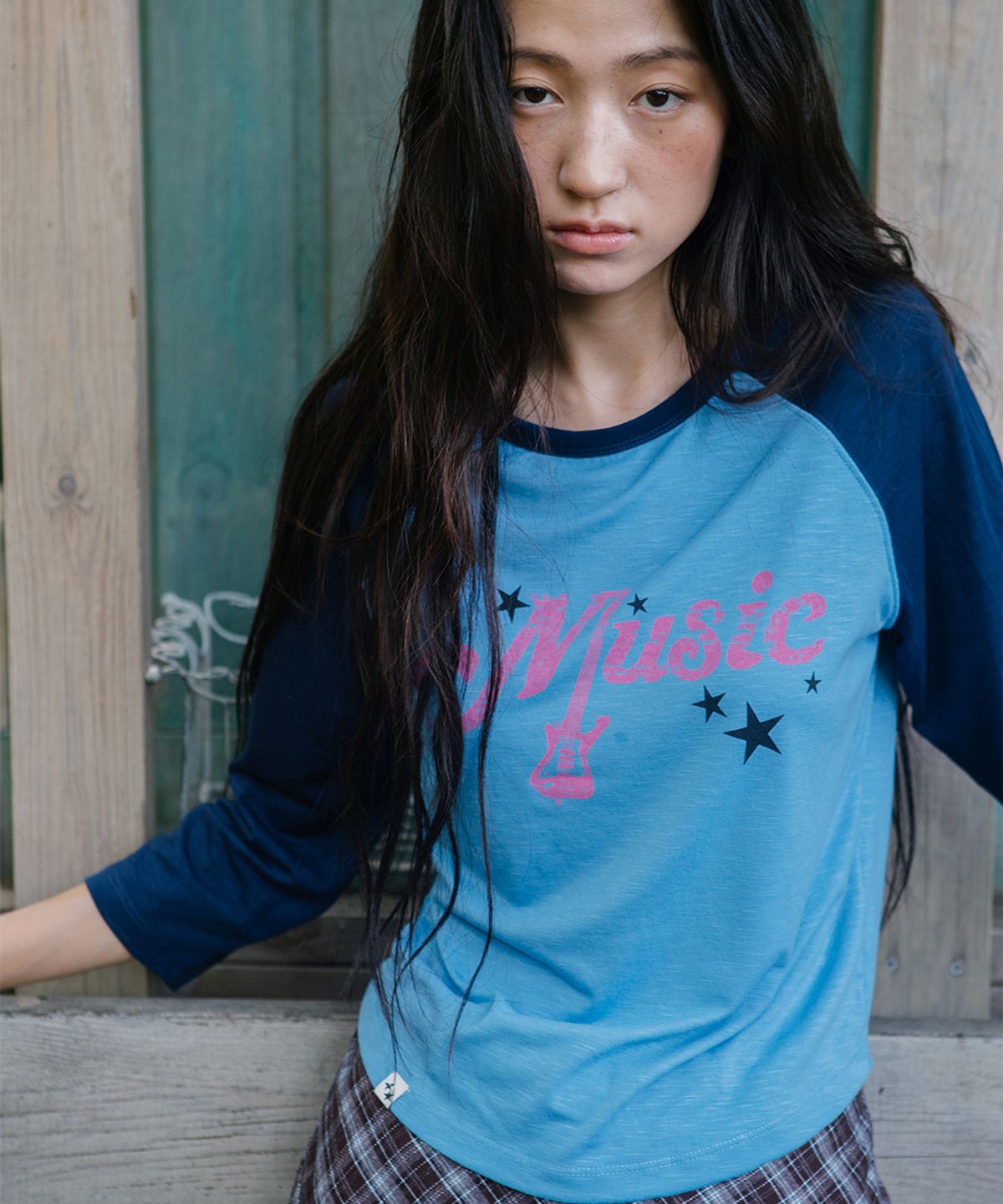카비시(CAVISH) VINTAGE MUSIC RAGLAN TEE BLUE(CV2GFFT551A)