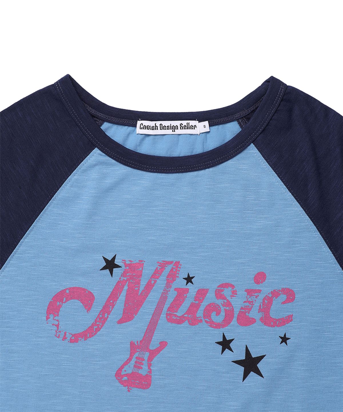 카비시(CAVISH) VINTAGE MUSIC RAGLAN TEE BLUE(CV2GFFT551A)