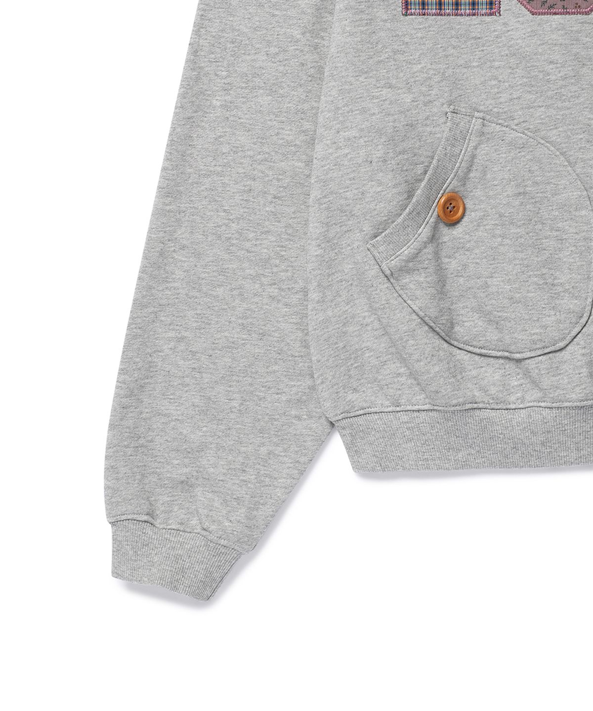 카비시(CAVISH) APPLIQUE LOVE ZIP UP HOODIE GREY(CV2GFFM486A)