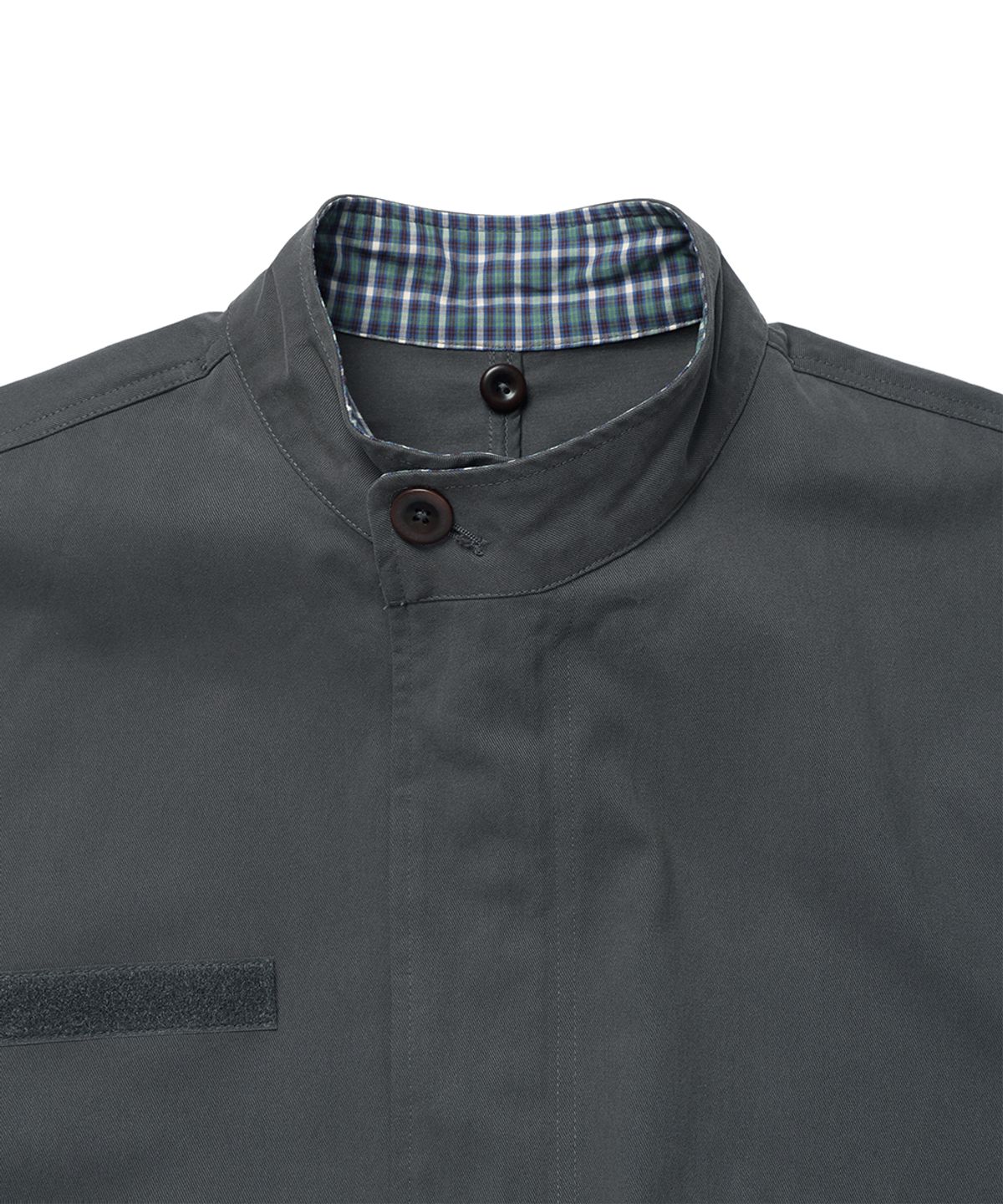 카비시(CAVISH) CHECK HOODED FISHTAIL JACKET CHARCOAL(CV2GFFB960A)