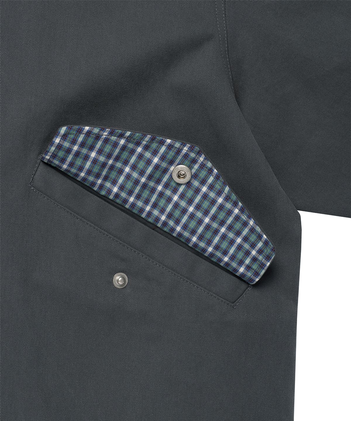 카비시(CAVISH) CHECK HOODED FISHTAIL JACKET CHARCOAL(CV2GFFB960A)