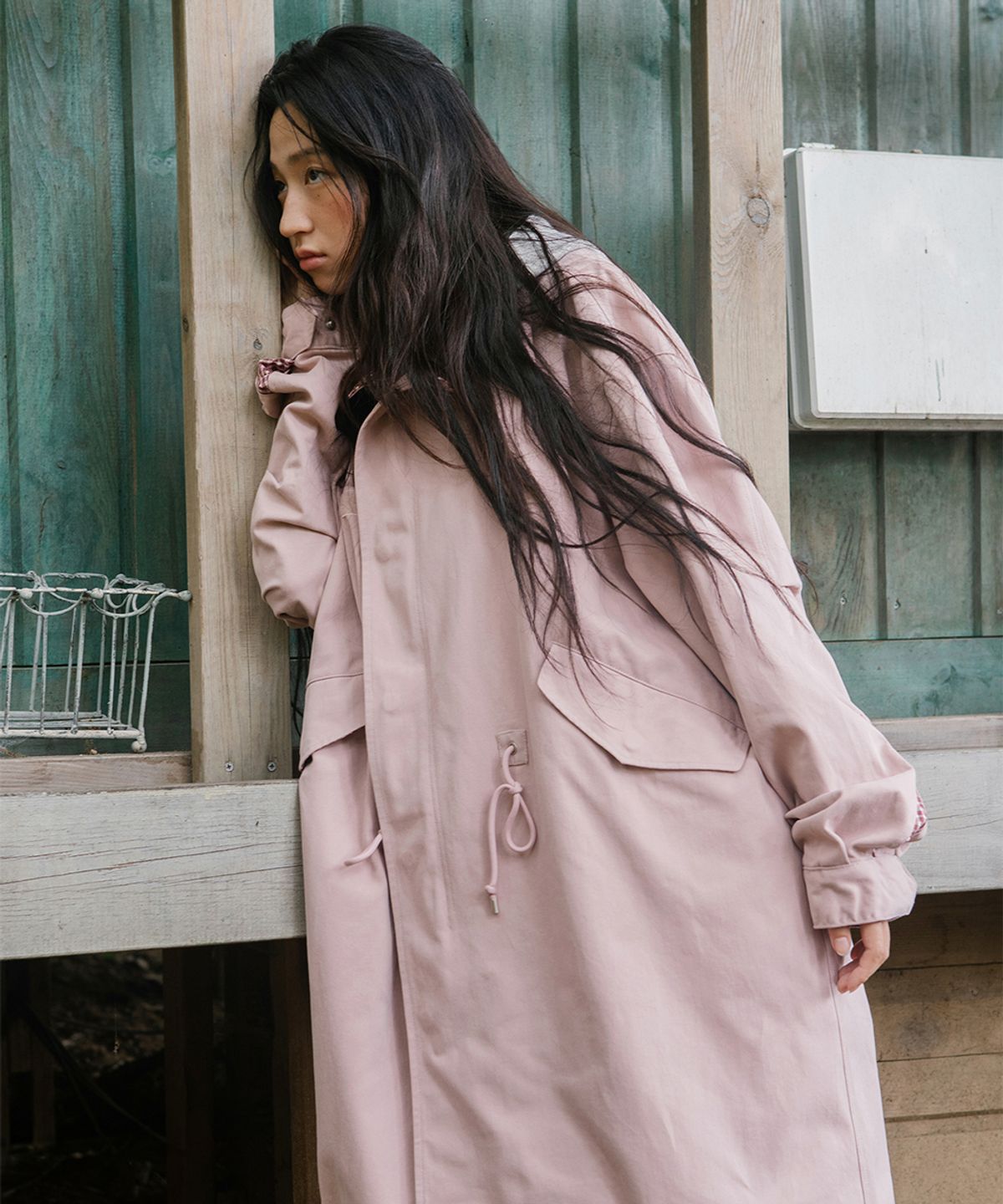 카비시(CAVISH) CHECK HOODED FISHTAIL JACKET PINK(CV2GFFB960A)