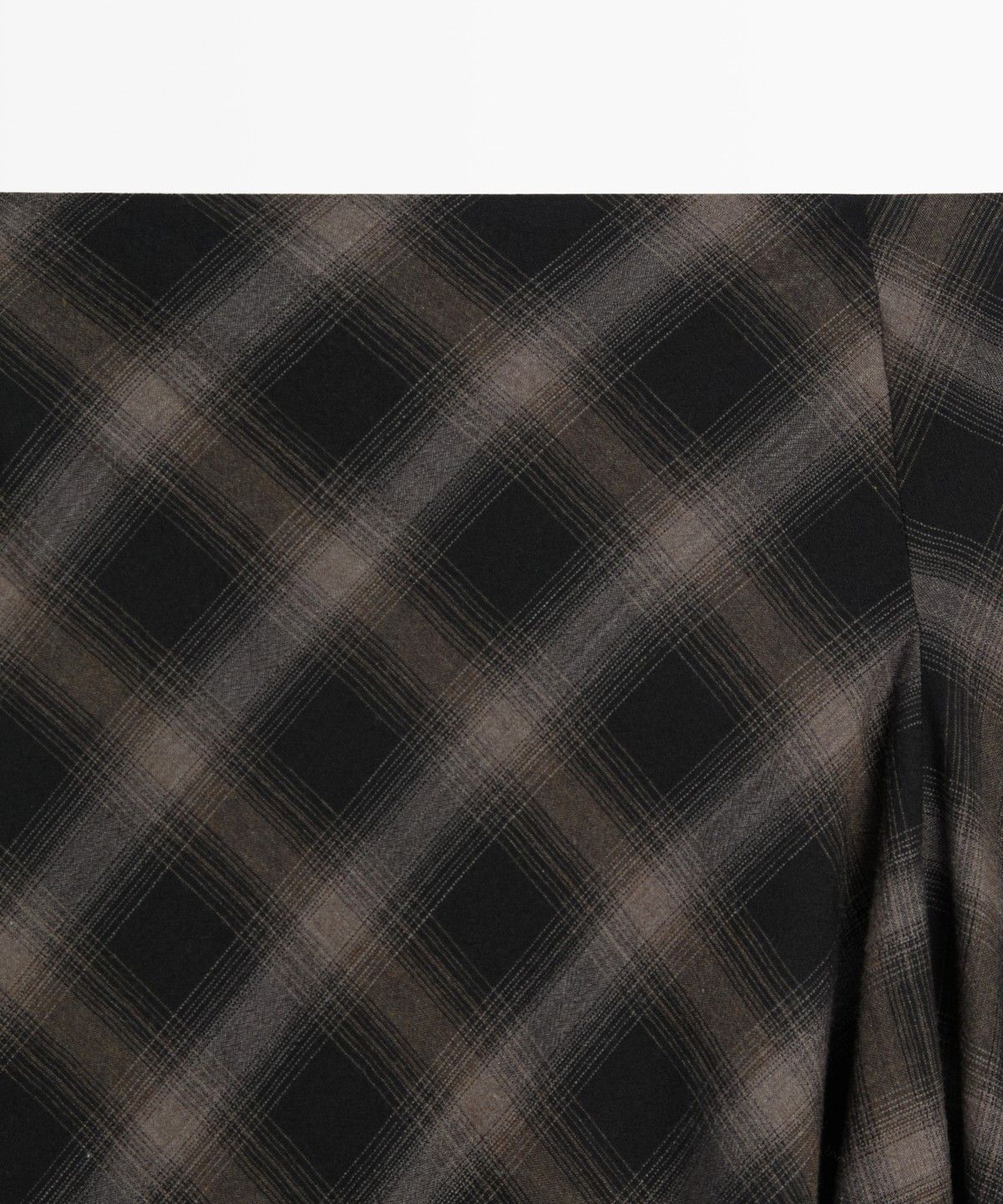 마시모두띠(MASSIMO DUTTI) 울 코튼 체크 트임 미디 스커트