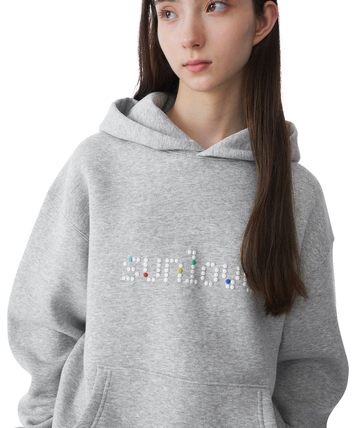 썬러브투어(SUNLOVETOUR) Dots Brushed Hoodie Heather Grey