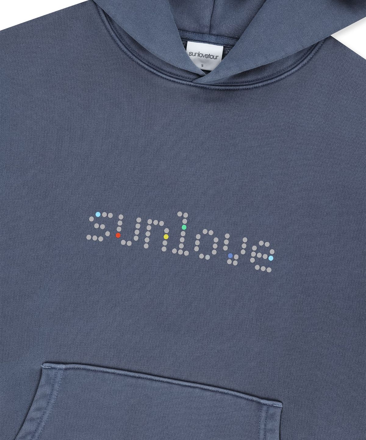 썬러브투어(SUNLOVETOUR) Dots Brushed Hoodie Light Navy