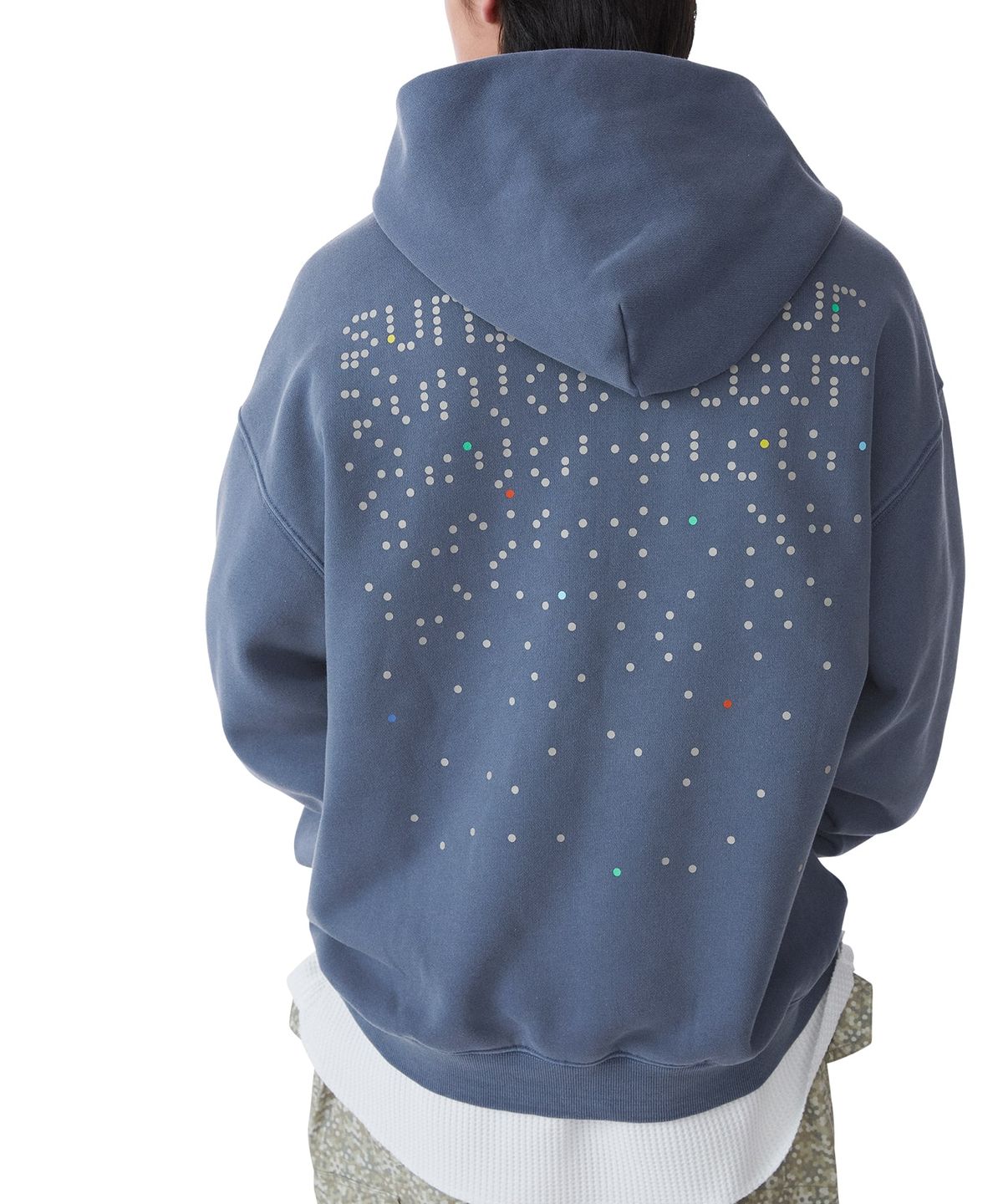 썬러브투어(SUNLOVETOUR) Dots Brushed Hoodie Light Navy