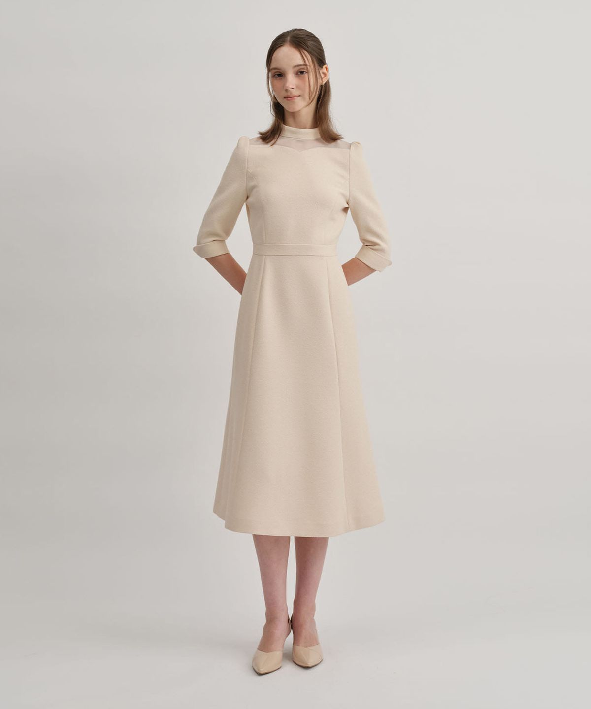 토와브(TOWAV) PEONY DRESS_CREAM