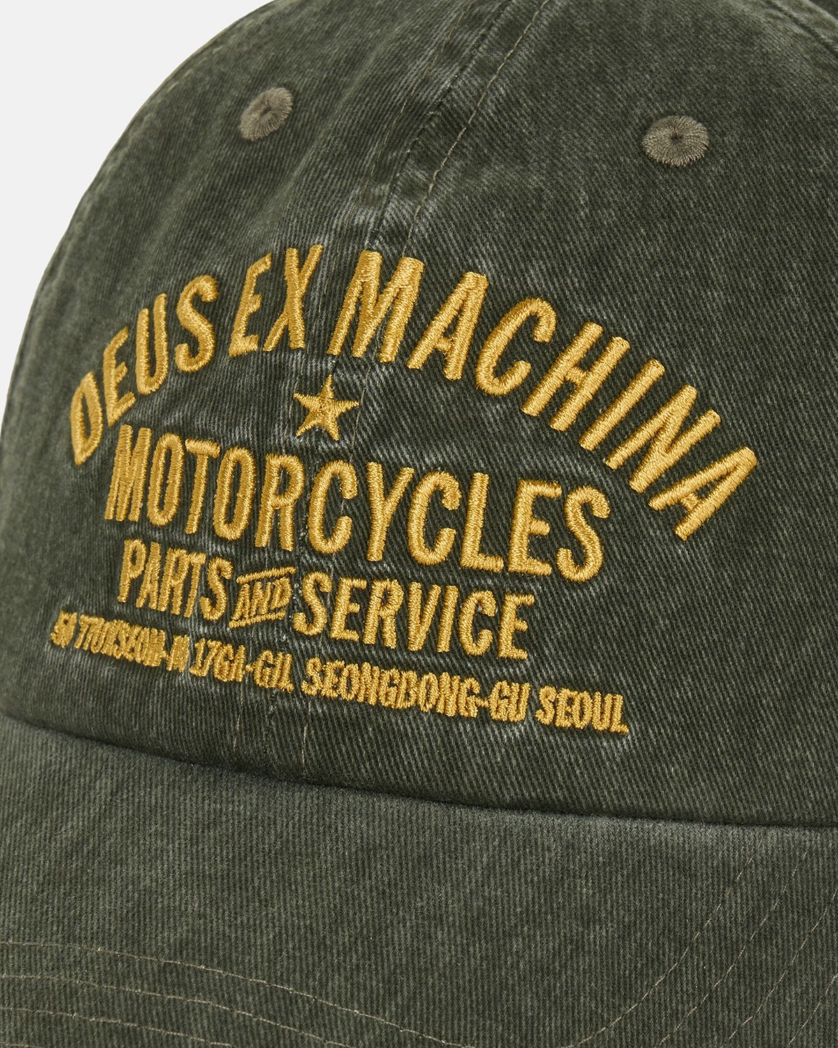 데우스 엑스 마키나(DEUS EX MACHINA) Dyed Seoul Original Address Cap_Khaki
