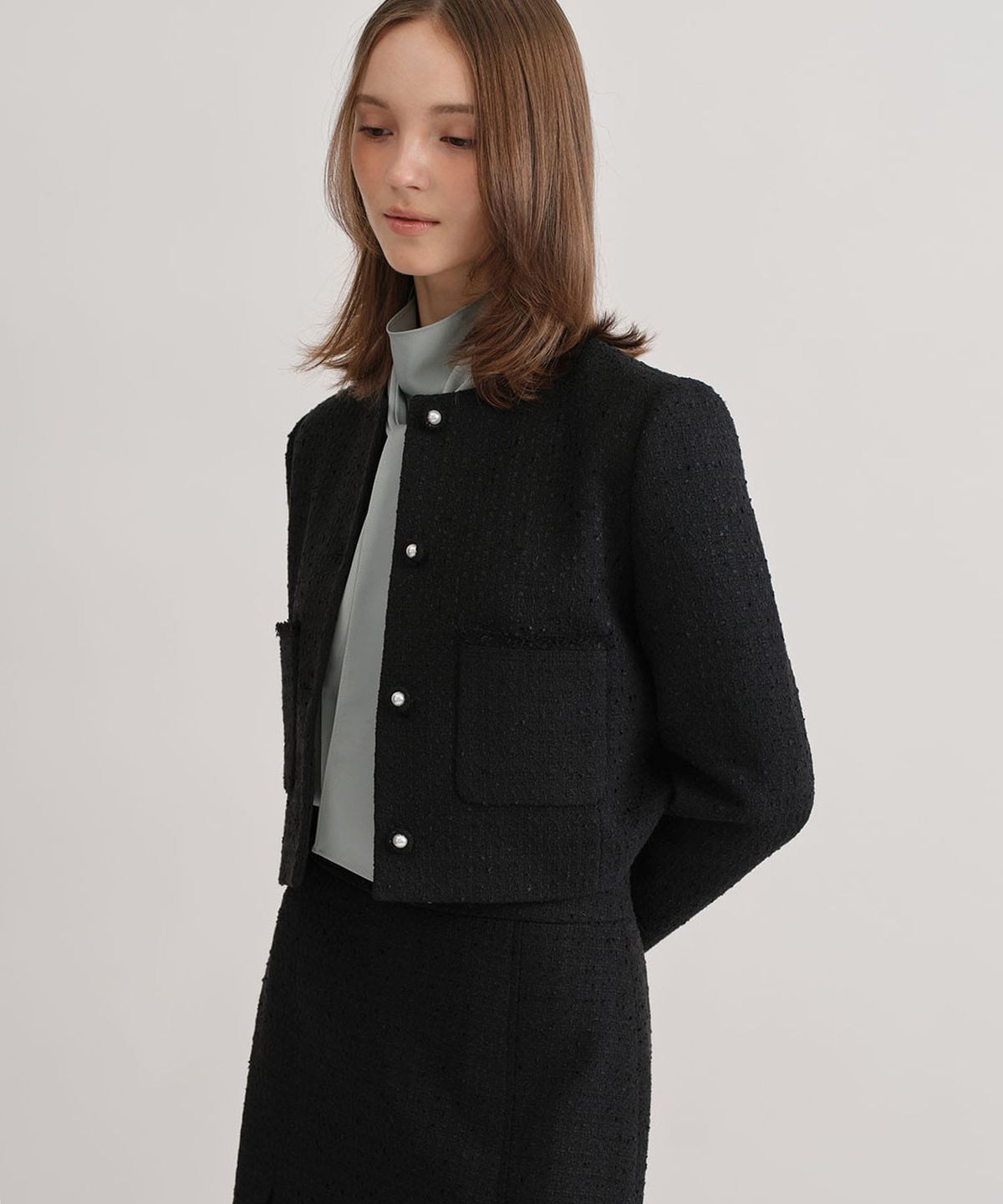 토와브(TOWAV) LEMAY TWEED JACKET_BLACK