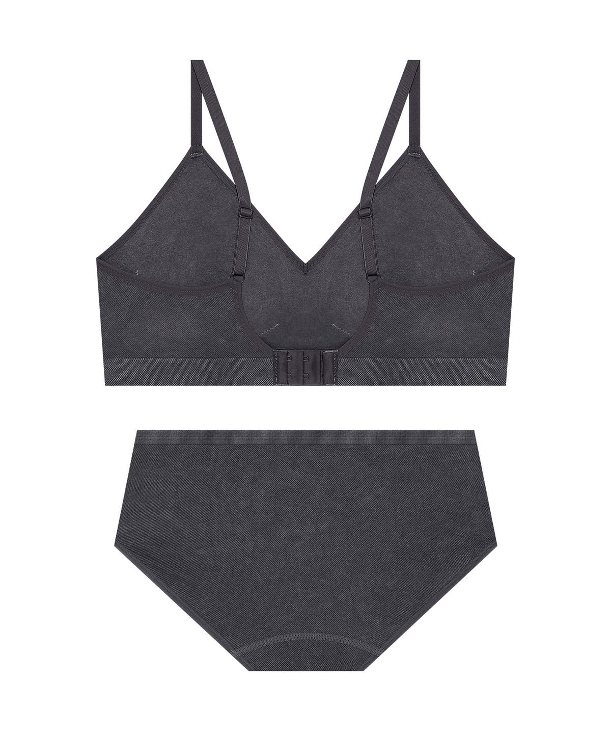 코데즈컴바인 이너웨어(CODES COMBINE INNERWEAR) 데님 텍스처 심리스 브라 팬티 세트_데님 블랙