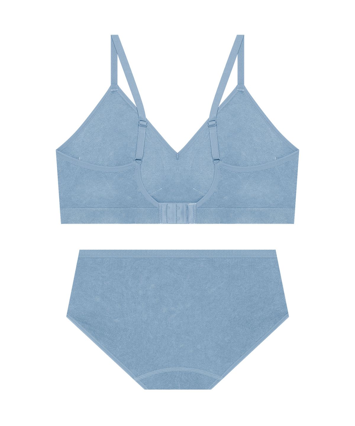 코데즈컴바인 이너웨어(CODES COMBINE INNERWEAR) 데님 텍스처 심리스 브라 팬티 세트_데님 블루