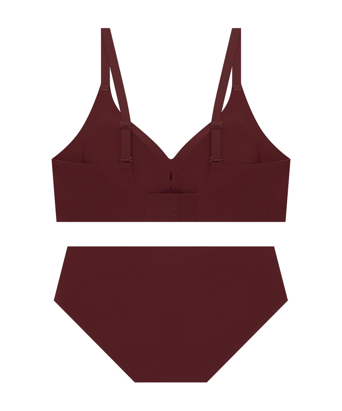 코데즈컴바인 이너웨어(CODES COMBINE INNERWEAR) 파워볼륨 심리스 노와이어 브라팬티 세트_와인