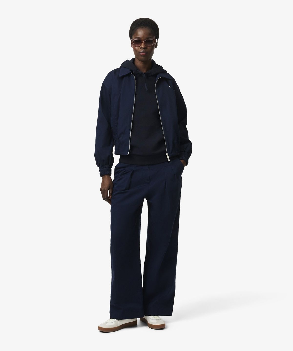 라코스테(LACOSTE) 여성 더블페이스 피케 후드 스웻셔츠 SF5259-56N HDE
