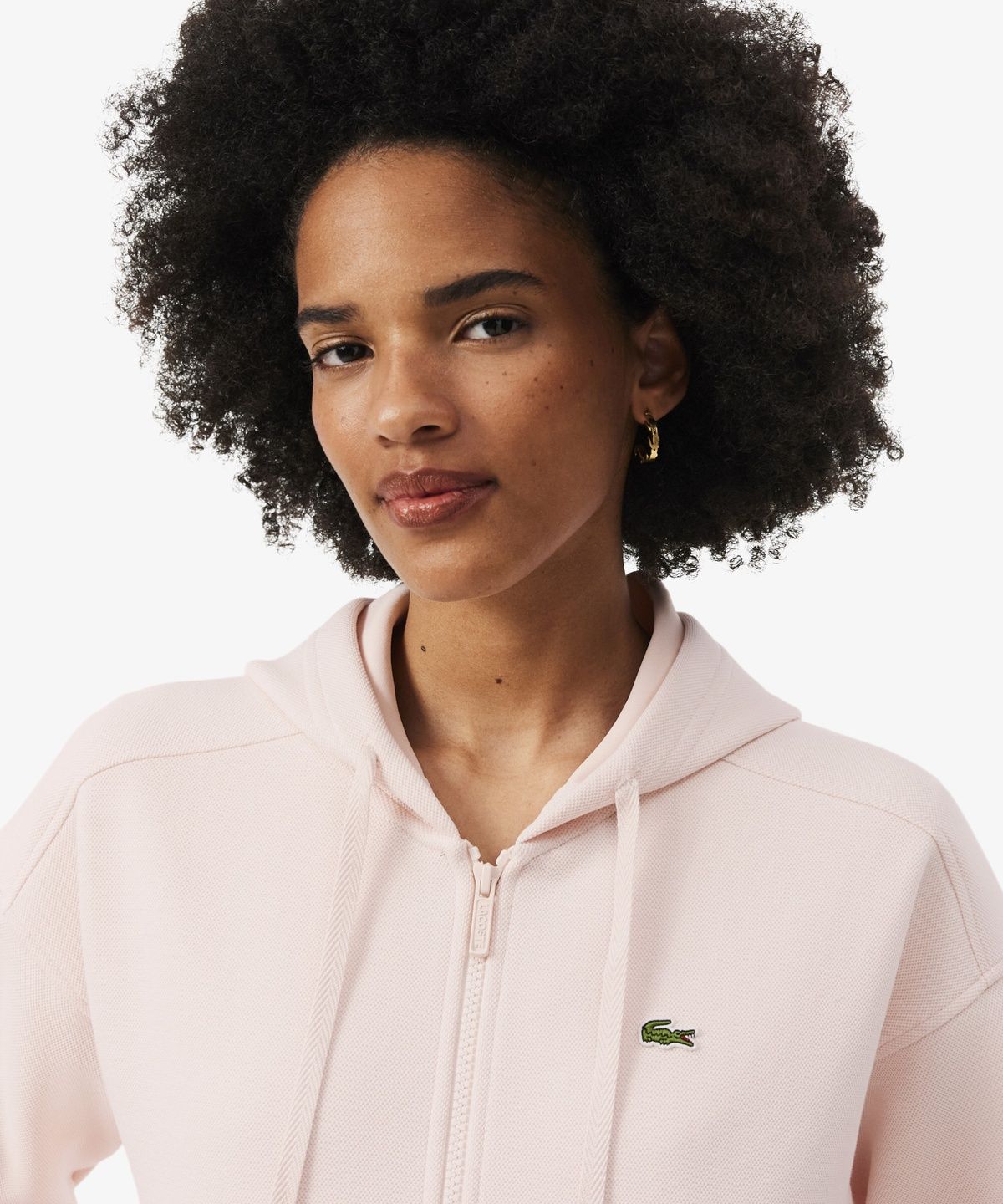 라코스테(LACOSTE) 여성 더블페이스 피케 후드집업 스웻셔츠 SF5272-56N N6I