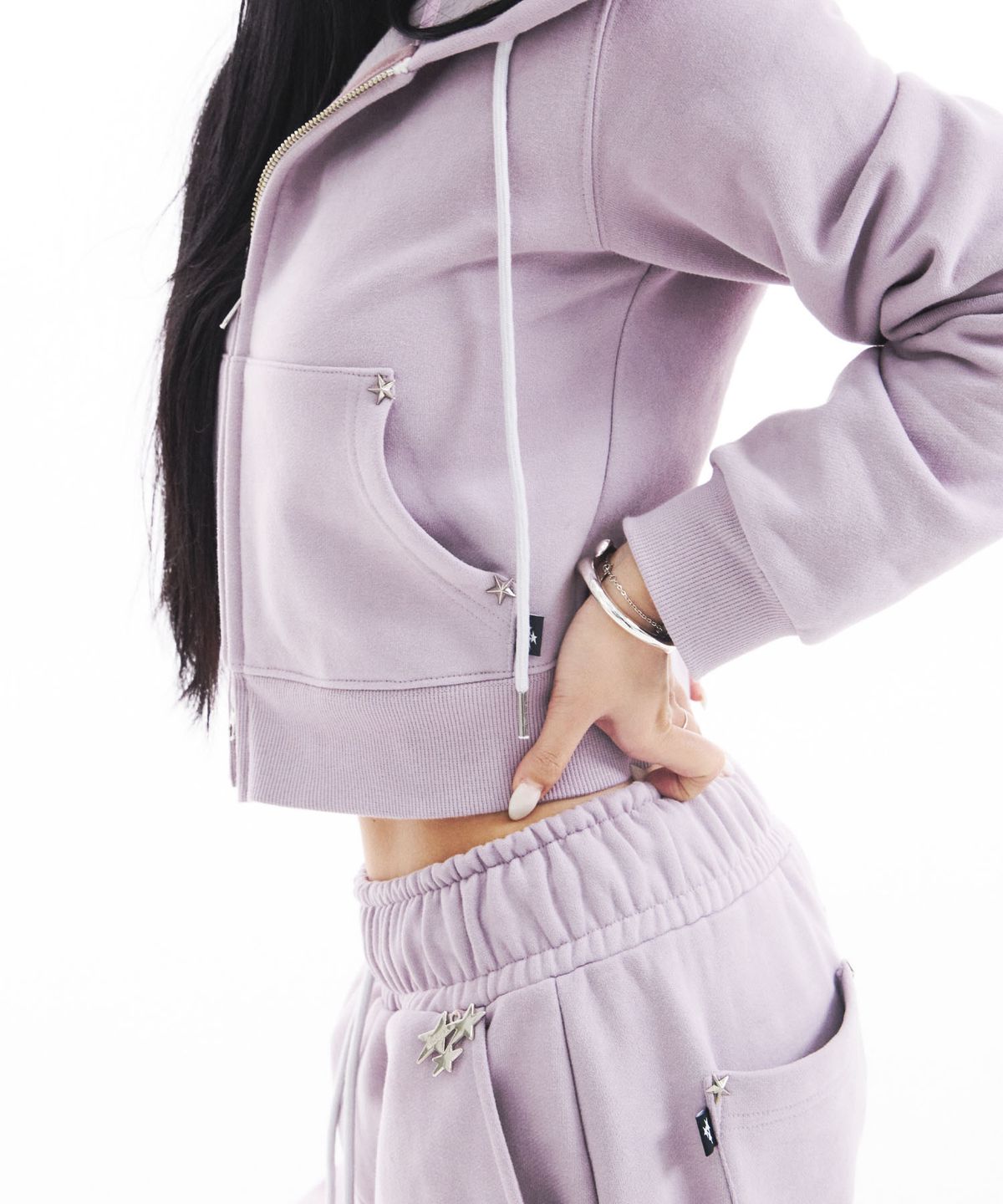 시데라(SIDERA) Star Stud Hoodie [double-fleece 양기모/ Indie Purple]