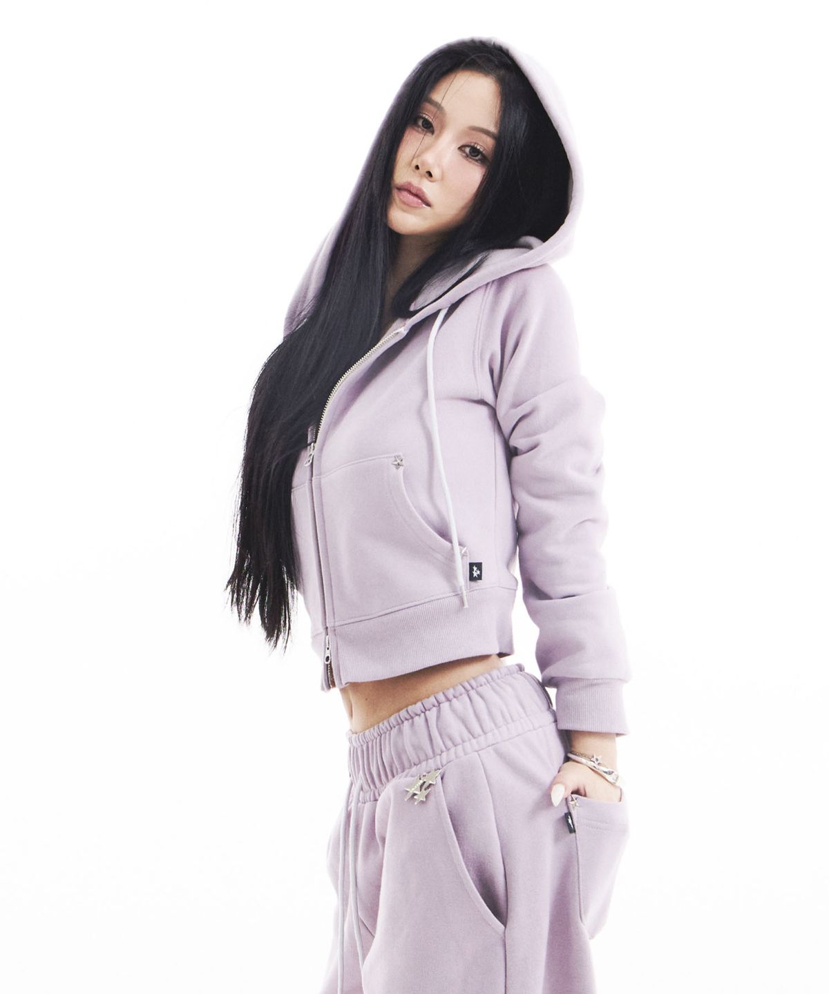 시데라(SIDERA) Star Stud Hoodie [double-fleece 양기모/ Indie Purple]