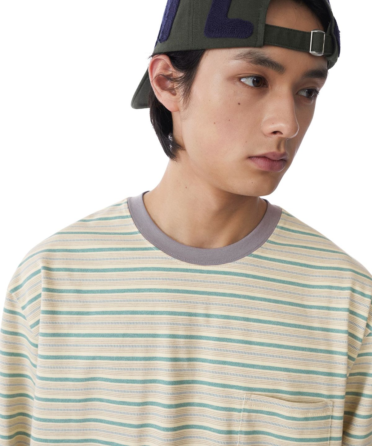 썬러브투어(SUNLOVETOUR) Dash Stripe LS Tee Navy
