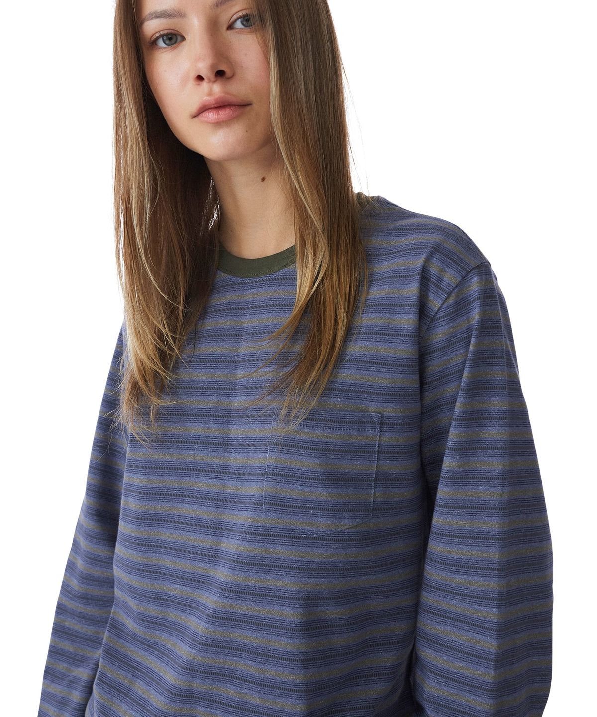 썬러브투어(SUNLOVETOUR) Dash Stripe LS Tee Navy